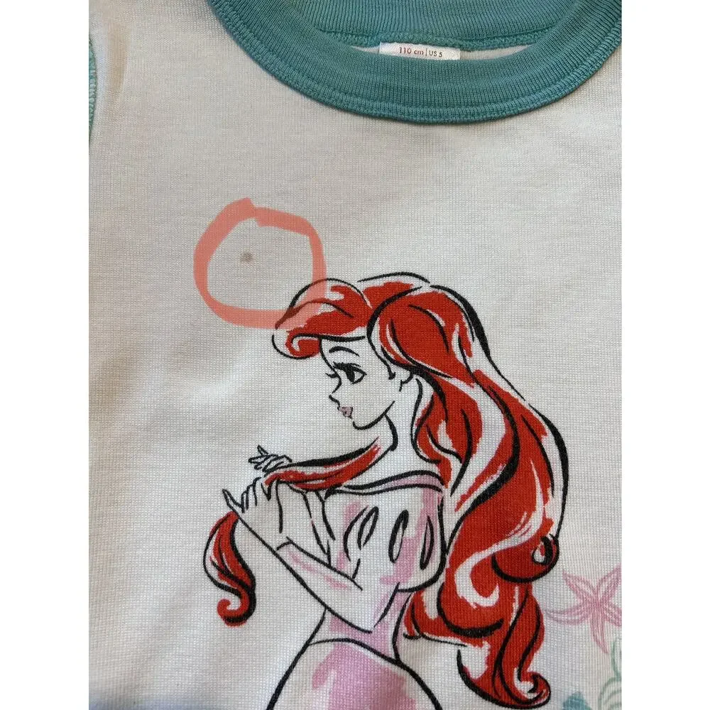 Hanna Andersson x Disney Ariel Organic Shortie PJ's, Size 5